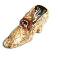 Gold Shoe with Swarovski Crystal Buckle